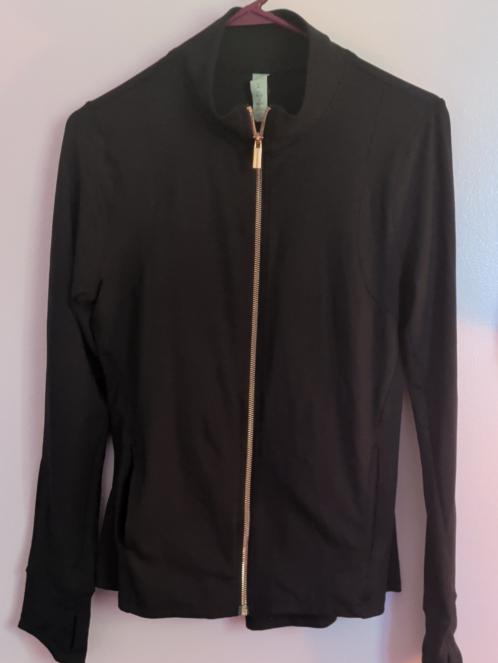 Balance Collection Black Bomber Jacket with Gold Zip